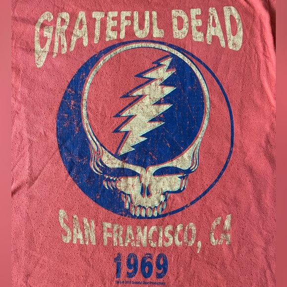 Grateful Dead San Francisco CA 1969 Short Sleeve T-Shirt Tee Orange Small JBHS - Picture 2 of 10